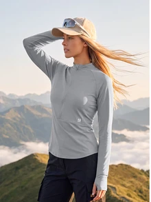 In My Nature Women's Solid Color Casual Versatile Daily Outdoor T-Shirt - Grey - View 4