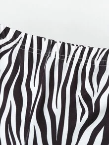 Young Girls' Fashion Animal Print Flared Casual Pants, Suitable For Leisure, Casual Outings, Spring, Summer, Autumn Black - Black and White - View 7