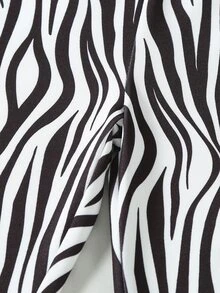 Young Girls' Fashion Animal Print Flared Casual Pants, Suitable For Leisure, Casual Outings, Spring, Summer, Autumn Black - Black and White - View 6