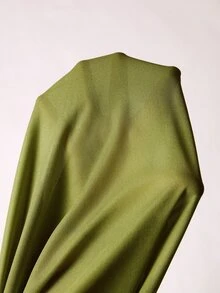 Barévion Women's Top Slim Fit Knit Shoulder Metal Button Asymmetric Drape Ruched Front Modern Green Solid Fall Clothes For Women Tops Autumn Outfit - Green - View 8