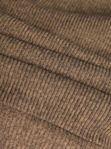 Manfinity Homme Men's Casual Solid Color Long Sleeve Polo Shirt, Versatile For Autumn/Winter Earthy Brown - Camel - View 5