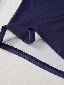 Teen Boys Pajamas Spring/Autumn Fashion Bear Print Flame-Retardant Knitted Fabric Long Sleeve Long Pants 2-Piece Set Loungewear - Navy Blue - View 6