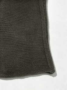 SHEIN Women's Solid Color Sexy Versatile Knit Top For Date And Outing - Brown - View 7