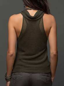 SHEIN Women's Solid Color Sexy Versatile Knit Top For Date And Outing - Brown - View 9