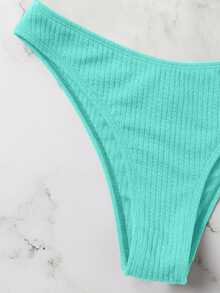Swim Mod 女款夏季海灘純色性感時尚比基尼兩件式泳衣套裝 - 薄荷綠 - 查看 7