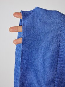 ATUI Studio Women's Minimalist Asymmetrical Shoulder Long Sleeve Sweater For Daily Wear - Blue - View 10