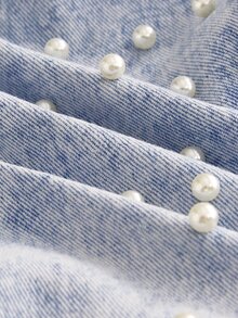 HIMLAND Men's Fashionable Studded Light-Colored Denim Jeans - أزرق فاتح - مشاهدة 5