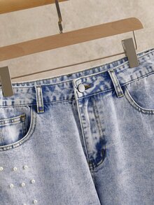 HIMLAND Men's Fashionable Studded Light-Colored Denim Jeans - أزرق فاتح - مشاهدة 6