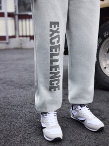 Gym Rark Men Letter Printed Simple Sports Pants, Casual Everyday Wear Sweat Pants - Grey - View 7