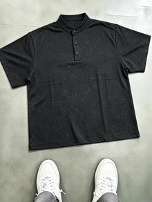 Sport MetroGents Men's Slogan Print Short Sleeve Casual Sports Polo T-Shirt, Gym - Black - View 3