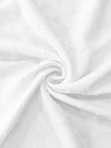 Linhara CURVE Women's Casual Vacation Solid Color Hollow Lace V-Neck Long Sleeve Blouse, Spring/Summer Fall - White - View 5