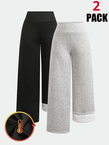SHEIN 2PCS Teen Girls Pants - Multicolor - View 3
