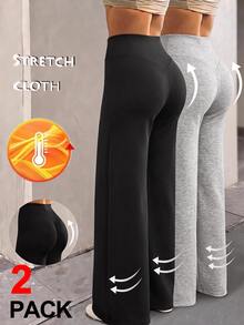 SHEIN 2PCS Teen Girls Pants - Multicolor - View 1
