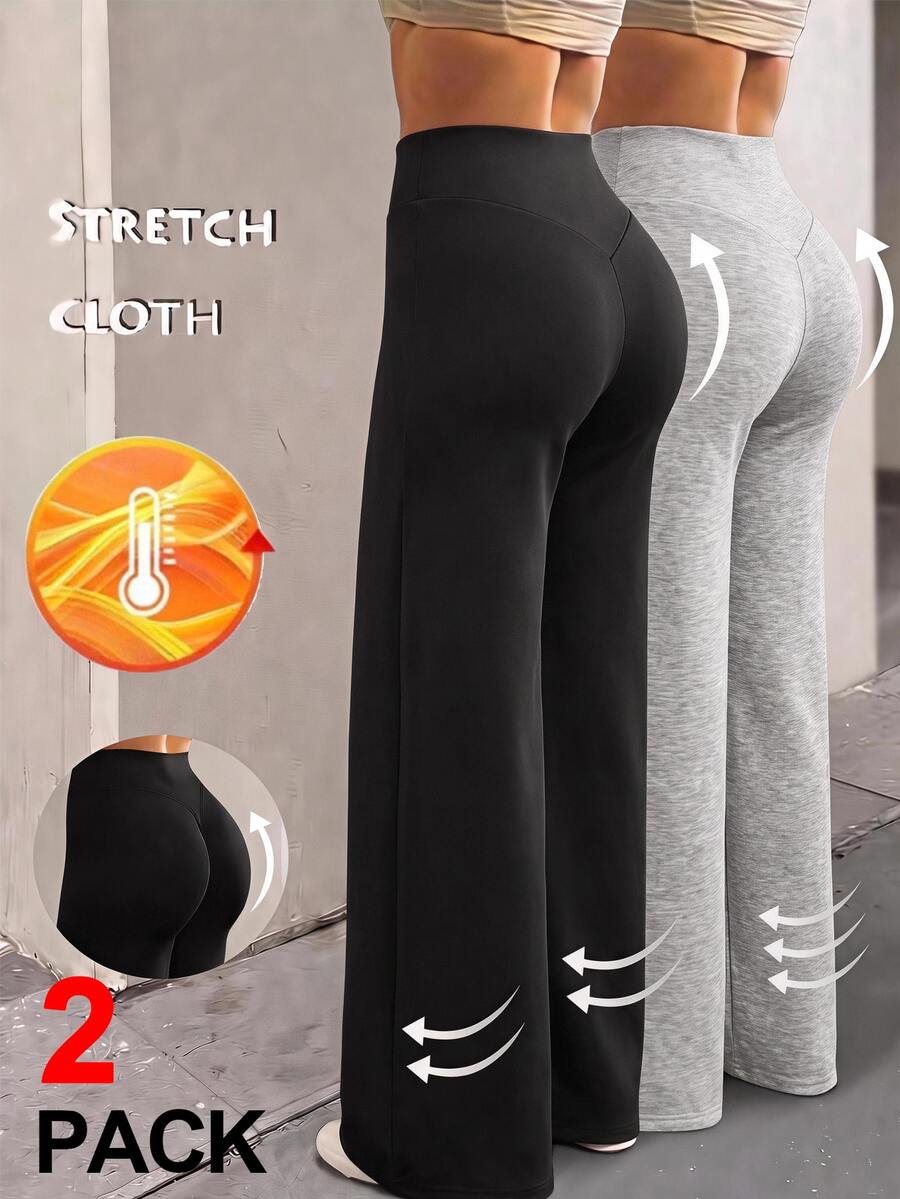 SHEIN 2PCS Teen Girls Pants - Multicolor - View 1