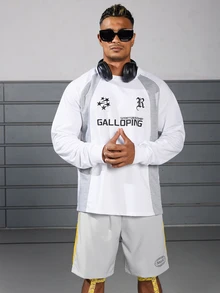 Sport MetroGents 男友风男士时尚日常宽松印花长袖运动卫衣 男友风男士卫衣 - 彩色 - 查看 4
