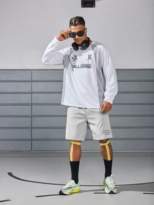 Sport MetroGents 男友风男士时尚日常宽松印花长袖运动卫衣 男友风男士卫衣 - 彩色 - 查看 5