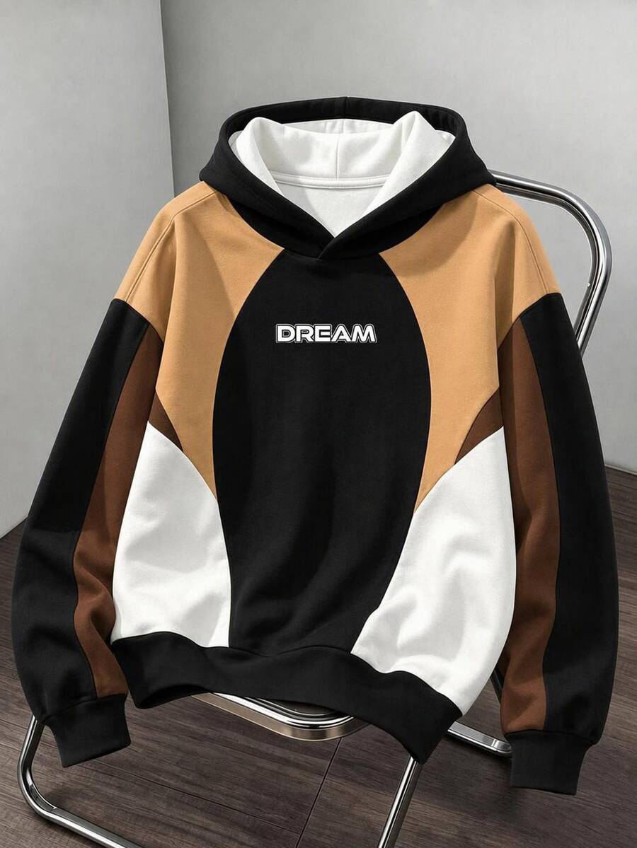 OlaRiff Hoodie Pria dengan Motif Angka, Cocok untuk Musim Gugur/Musim Dingin - MultiWarna - View 1