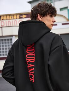 Sport MetroGents 男友风格男士休闲字母印花连帽运动衫，运动服长袖图案运动运动衫 - 白色 - 查看 2
