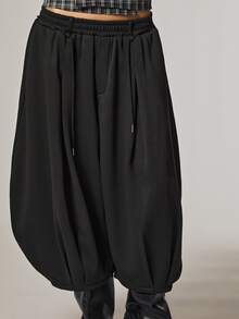 COUREZ Cropped Balloon Joggers / Y2K Pants For Women Fall Clothes For Women Autumn Outits Women Winter Pants Fall Style - Black - View 7