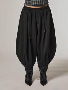 COUREZ Cropped Balloon Joggers / Y2K Pants For Women Fall Clothes For Women Autumn Outits Women Winter Pants Fall Style - Black - View 6