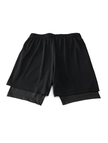 Gym Rark Men's Summer Casual Fashion Streetwear Daily Commute Skull Flame Digital Print Drawstring Waist 2 In 1 Sports Shorts, Gym, Holiday - Black - View 3