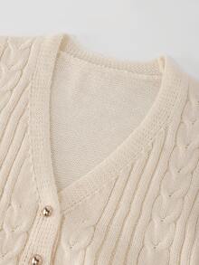 LUMIGAL Women's Casual Solid Color Cardigan, Autumn/Winter - Apricot - View 5