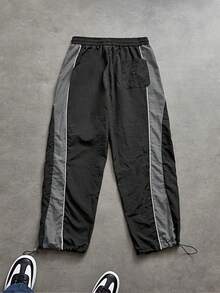 Sport MetroGents Men's Letter Print Independence Day Sweatpants,Drawstring Waist Loose Fit Breathable Sweat-Wicking Lightweight Wide Leg Pants For Workout Casual Gym - Black - View 3