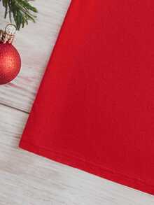 Manfinity Homme Men's Christmas Reindeer Print Short Sleeve Casual T-Shirt, Suitable For Family Gatherings - Red - View 6