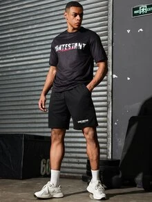 Sport MetroGents 男友风男士简约印花圆领短袖夏季T恤 - 彩色 - 查看 4