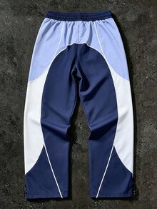 Sport MetroGents Men's Drawstring Waist Letter Print Colorblock Casual Daily Travel Sports Long Pants - Multicolor - View 3