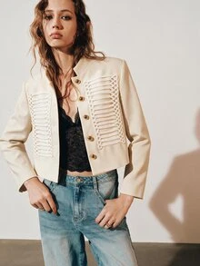 MOTF PREMIUM WOMEN'S SINGLE-BREASTED CASUAL VERSATILE DAILY LONG SLEEVE JACKET - Apricot - View 2