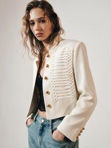 MOTF PREMIUM WOMEN'S SINGLE-BREASTED CASUAL VERSATILE DAILY LONG SLEEVE JACKET - Apricot - View 6