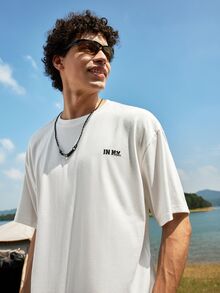 Sport MetroGents 男士字母印花圆领夏季户外短袖 T 恤 - 白色 - 查看 6