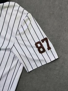 Sport MetroGents Men's Striped Letter Print Sports Polo Shirt, Gym - White - View 4