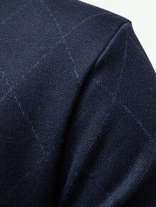 Manfinity CasualKnits Sweater Pria Kasual Leher Bulat Motif Berlian dengan Lapisan Termal, Musim Gugur/Dingin - Krem - View 4