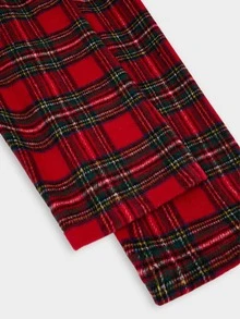 Sweetra Plus Size Plaid Lapel Waist-Cinching A-Line Wool Blend Dress - Multicolor - View 6