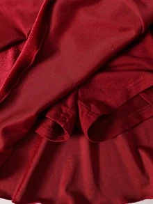 SHEIN فستان قصير الأكمام بتصميم غير متماثل على الكتف بقصة A-Line كاجوال للفتيات المراهقات في فصل الخريف/الشتاء - الأزرق - مشاهدة 4