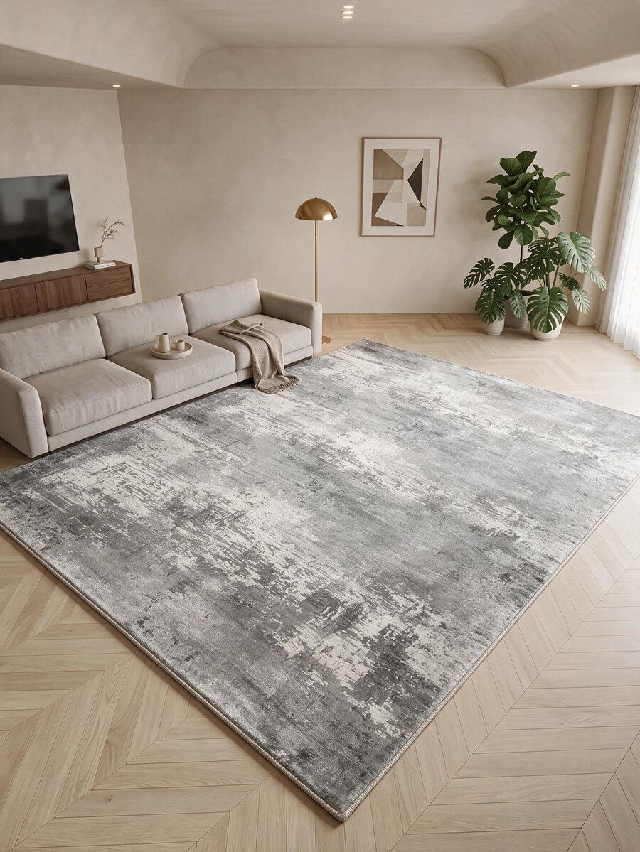 Non-Slip, Washable, Digitally Printed Rug, Runner, Kitchen Rug - Grey - View 1