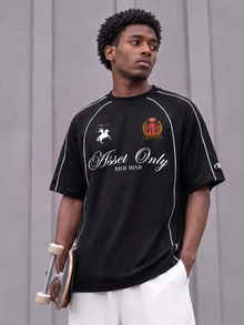 Gym Rark Men's Letter Knight Print Casual Sporty Graphic Daily Workout Travel Sports T-Shirt, Gym Black And Red Summer - Multicolor - View 1