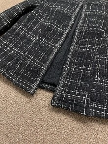 Grovea Plus Size Women's Elegant Commuter Round Neck Sleeveless Dress And Plaid Jacket 2 Pieces Set - Black - View 6