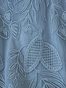 Lacomfia Women's Round Neck Embroidered Elegant Versatile Plus Size Camisole For Summer - Dusty Blue - View 4