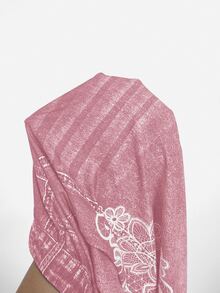 SHEIN Clasi Plus Size Casual Floral Print Leggings,Fall - Pink - View 10