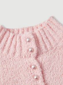 SHEIN MOD Women's Autumn/Winter Casual Solid Color Sweater & Knitted Skirt 2 Pieces Set - Pink - View 6