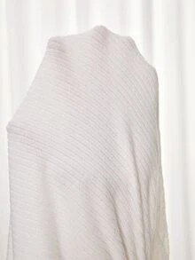 SHEIN Maternity Solid Color Overlap V-Neck Long Sleeve Casual Nursing Top - White - View 9