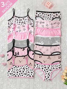 Kids Tween Girls Cute Minimalist Skin-Friendly Soft Student Growth Period Underwear 3pcs -Piece Set - White - View 4