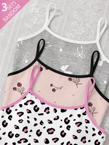 Kids Tween Girls Cute Minimalist Skin-Friendly Soft Student Growth Period Underwear 3pcs -Piece Set - White - View 3