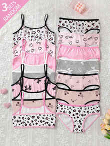 Kids Tween Girls Cute Minimalist Skin-Friendly Soft Student Growth Period Underwear 3pcs -Piece Set - White - View 2