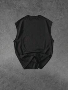 Sport MetroGents Men's Summer Star Print Contrast Piping Loose Fit Sports Tank Top, Gym, Holiday - Multicolor - View 2