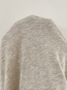 SHEIN Maternity Solid Color Round Neck Long Sleeve Ruched Minimalist Casual Baggy Nursing Top Fall Home Breastfeeding Grey - Apricot - View 6