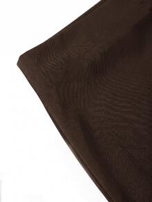 Reflora Plus Size Women Lace Patchwork Split Design Casual Versatile Skirt - Coffee Brown - View 4